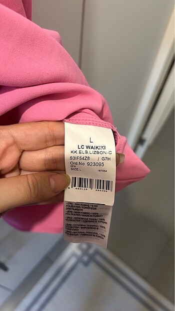 l Beden Pembe askılı elbise