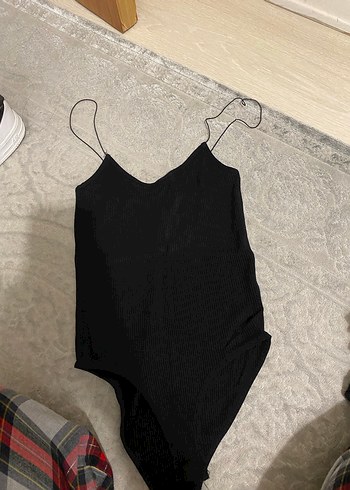Siyah İnce Askılı Midi Kadın Body