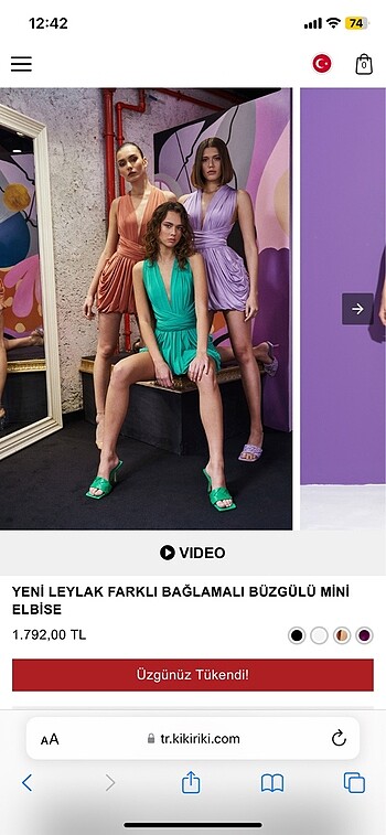 Kikiriki bağlamalj mini elbise