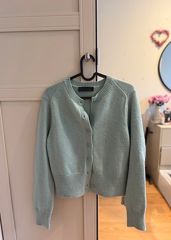 Zara Mint Yesili Minimal Triko Hirka