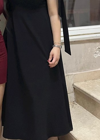 Trendyol & Milla Siyah Askılı Midi Uzun Kadın Elbise