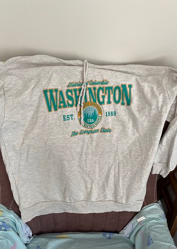 Gri Kapüşonlu, Kadın Sweatshirt