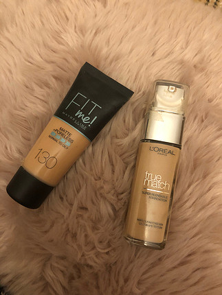 Maybelline fit me ve loreal true match fondoten