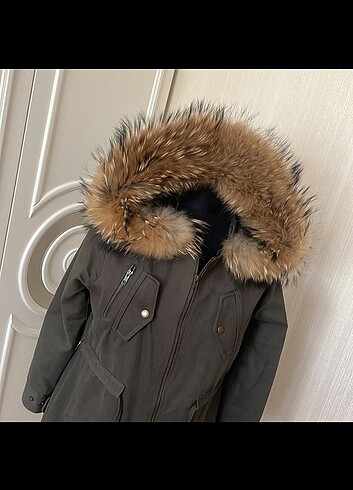 Gerçek tilki tüylü parka 
