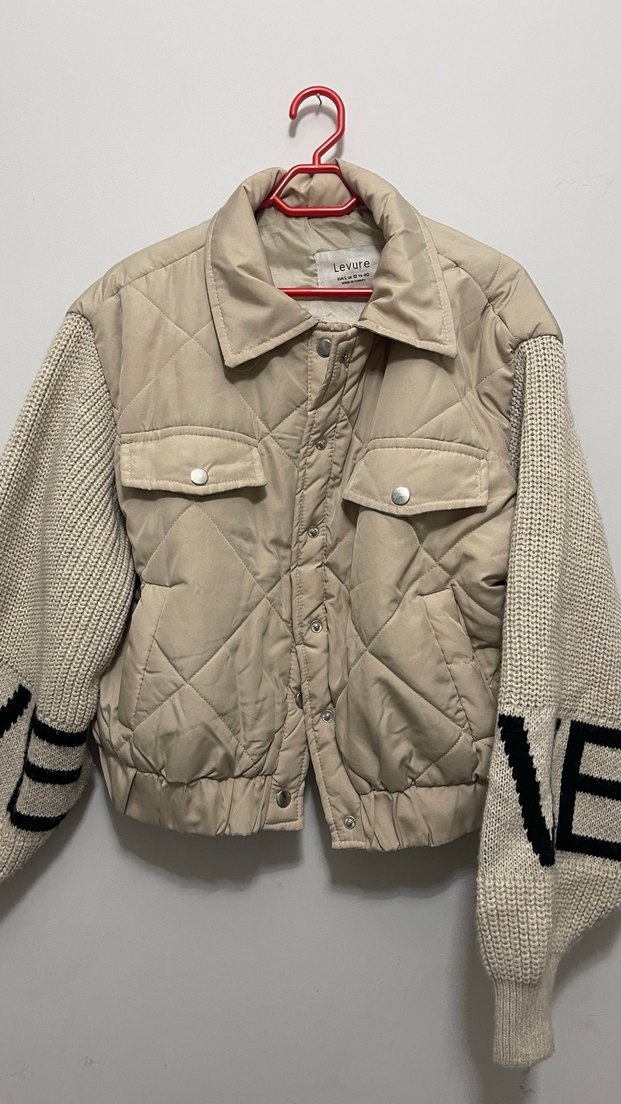 Bej Triko Kadın Ceket Nakışlı - Görsel 2