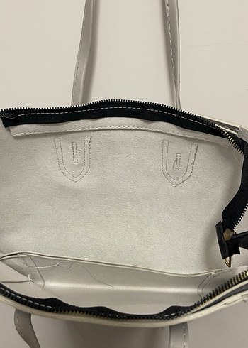 Gri Deri Kadın Çanta - Görsel 2