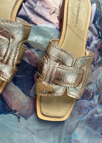 39 Beden altın Renk Stradivarius marka gold terlik