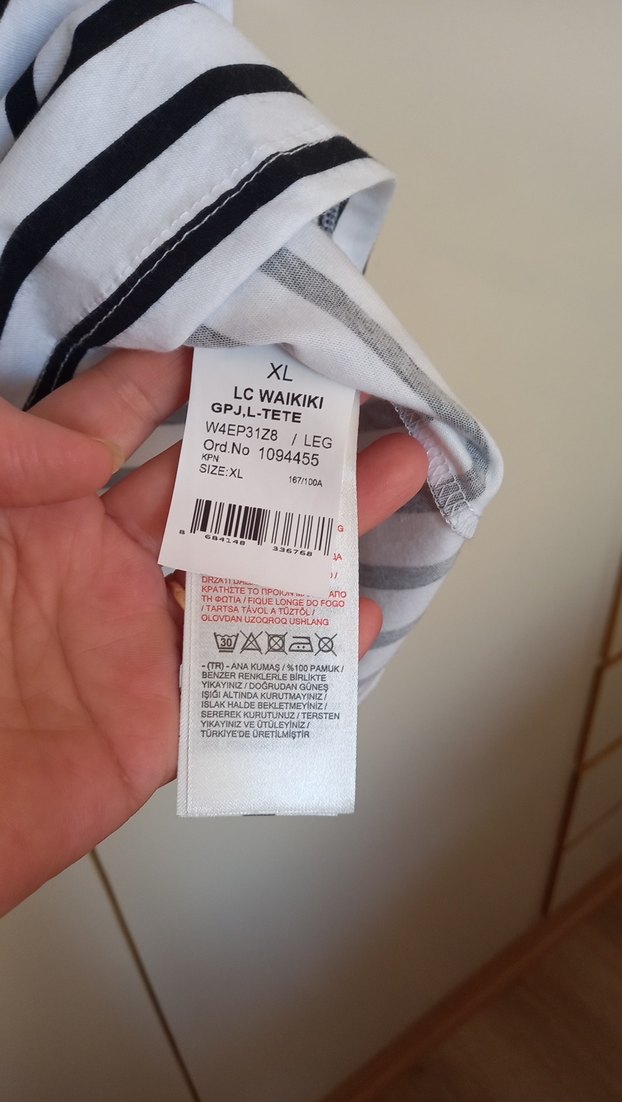 Çizgili Snoopy Baskılı Hamile Ev  Elbisesi YENİ (Pamuklu penye) - Görsel 2