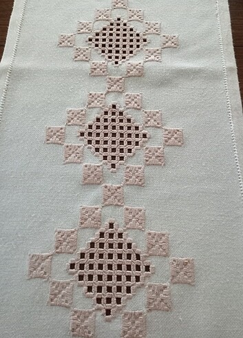 Tasarımcı Avrupa'dan Vintage Hardanger Runner Örtü
