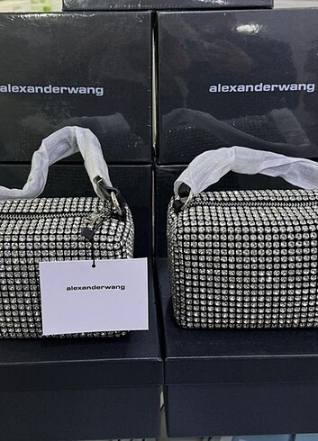  Beden siyah Renk Alexander Wang siyah kristal çanta 