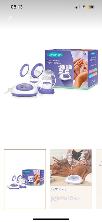  LANSİNOH ÇİFTLİ ELEKTİRİKLİ GÖĞÜS POMPASI
