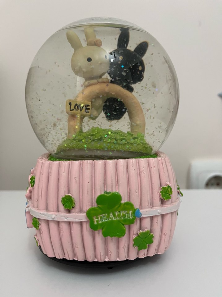 Renkli Pembe Müzikli Kar Küresi Oyuncak - Görsel 3