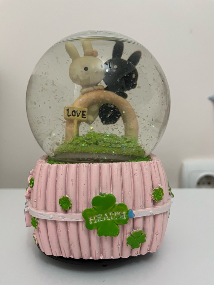 Renkli Pembe Müzikli Kar Küresi Oyuncak - Görsel 2