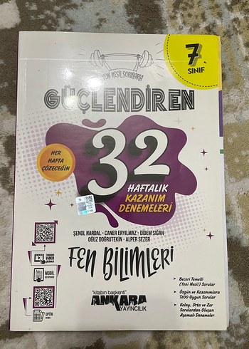 7. Sınıf Fen Bilimleri 32 Haftalık Kazanım Denemeleri