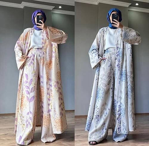 Mavi kimono takım
