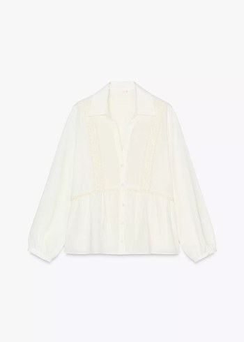 Zara ZARA KETEN RUSTİK GÖMLEK
