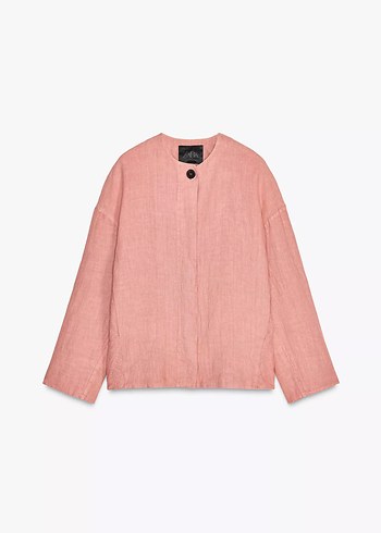 ZARA %100 KETEN BOMBER CEKET ZW KOLEKSİYONU