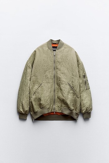 ZARA SU GEÇİRMEZ NAYLON OVERSİZE BOMBER CEKET