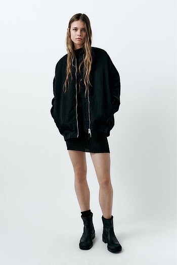 l Beden ZARA OVERSIZE NAYLON BOMBER CEKET