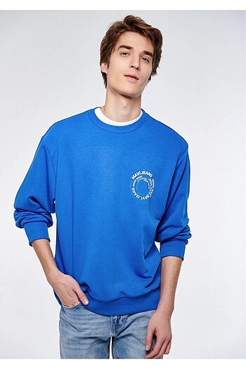 MAVİ JEAN BASKILI SWEATSHIRT