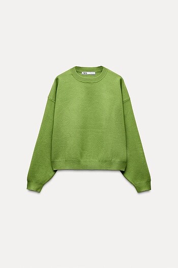ZARA DÜZ ÖRGÜ BASIC SWEATSHIRT