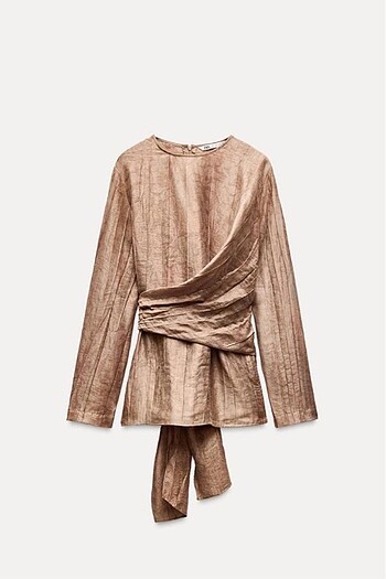 ZARA ZW COLLECTION FİYONKLU GÖMLEK