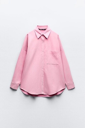 ZARA İNCE FİTİLLİ KADİFE OVERSİZE GÖMLEK
