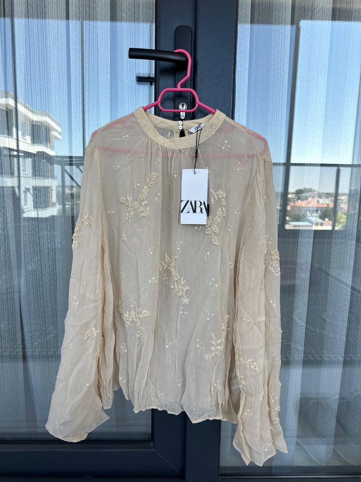 ZW KOLEKSİYONU PİLİLİ İŞLEMELİ GÖMLEK // ZARA WOMAN KOLEKSİYONU - Görsel 2