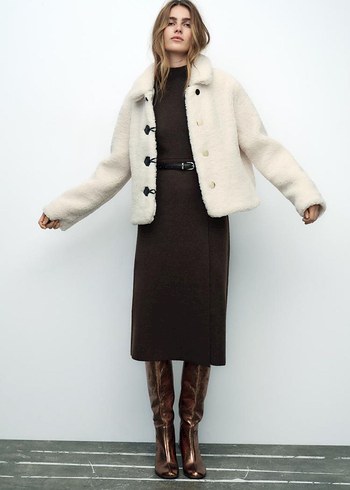 ZARA SUNİ YÜNLÜ CEKET - Görsel 4