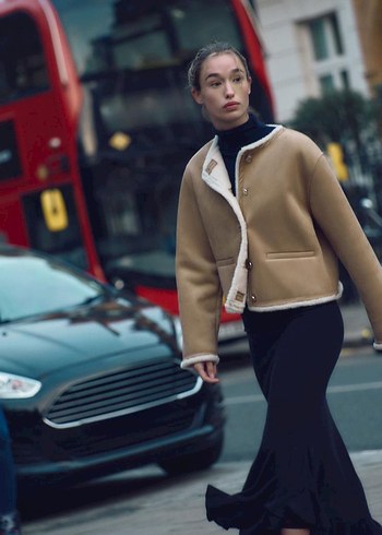 ZARA ALTIN RENGİ DÜĞMELİ ÇİFT TARAFLI CEKET - Görsel 5