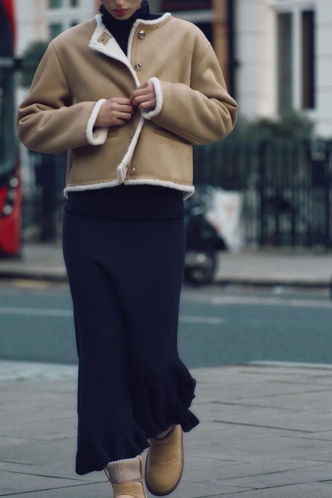 ZARA ALTIN RENGİ DÜĞMELİ ÇİFT TARAFLI CEKET - Görsel 4