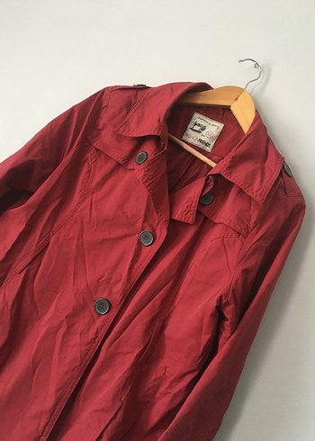 Diğer Bordo Düğmeli Trench
