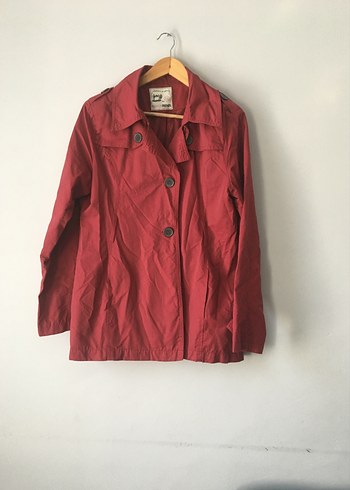 Bordo Düğmeli Trench