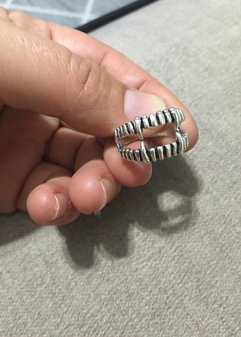 Yılan Desenli Gri Rock Punk Yüzük