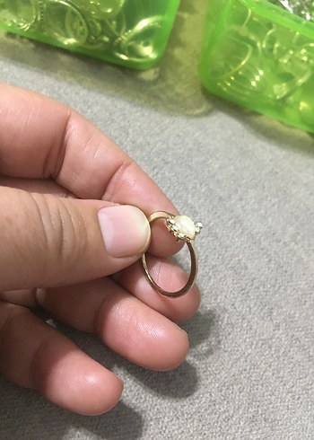 Diğer Beyaz Payetli Minimalist Kadın Yüzük