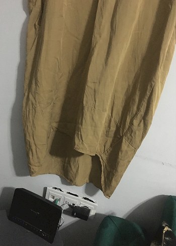 Diğer Bej Keten Midi Kadın Elbise