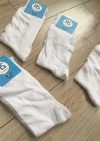 Beyaz Erkek Midi Spor Çorap 4'lü Paket - Görsel 2