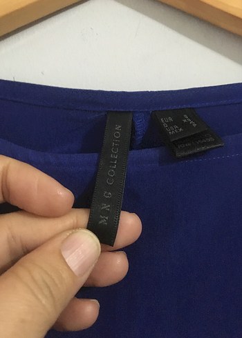 s Beden mavi Renk Mavi Uzun Kollu Fırfırlı Kadın Bluz