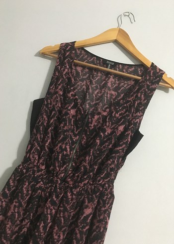s Beden Bordo V Yaka Midi Bağlamalı Elbise