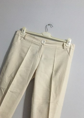 Diğer Bej Kadın Keten Kumaş Pantolon