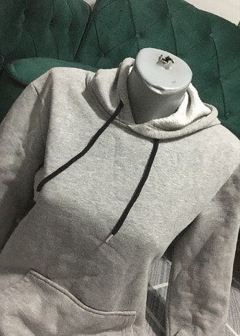 Diğer Gri Kapüşonlu Kadın Sweatshirt