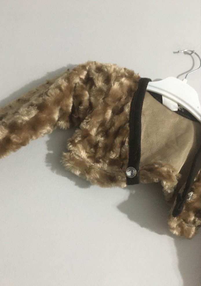 Kız Çocuk Kahverengi Kürklü Bolero - Görsel 2