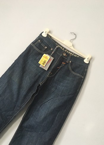 Diğer Kadın Lacivert Denim Kemerli Rahat Kesim Jean