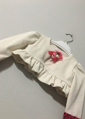 Kız Çocuk Beyaz Fırfırlı Bolero - Görsel 2