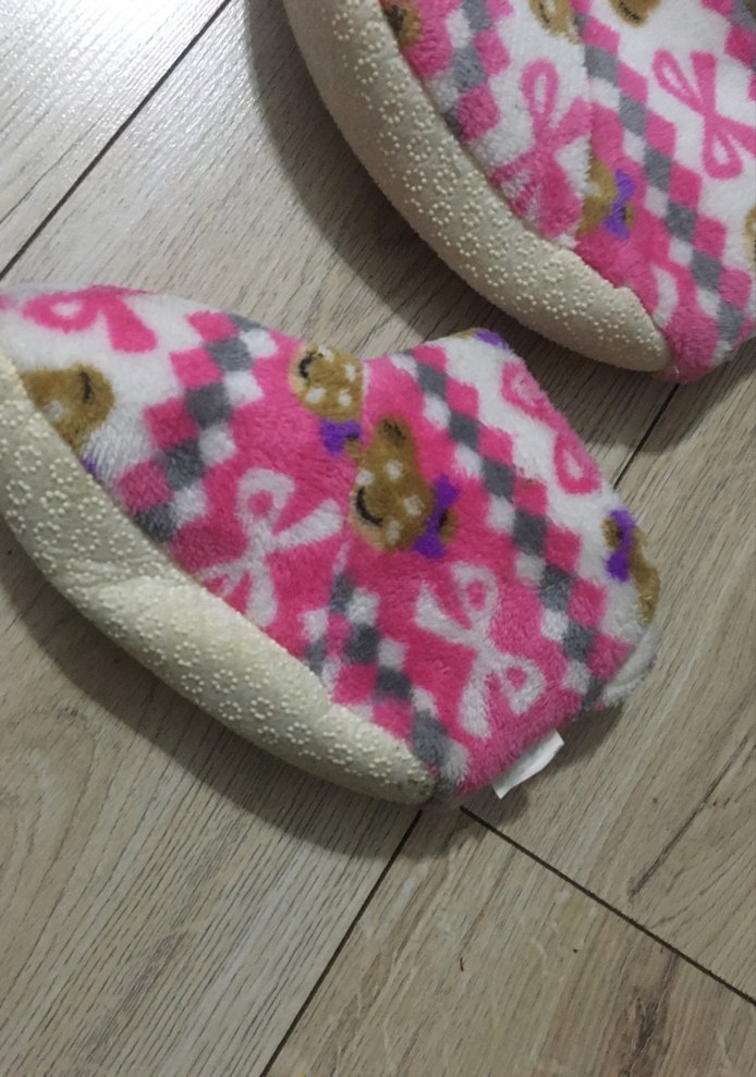 Kız Çocuk Renkli Bağlamalı Desenli Sıcak Terlik - Görsel 2