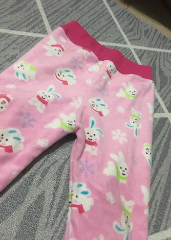 Kız Çocuk Pembe Tavşan Detaylı Tayt - Görsel 3