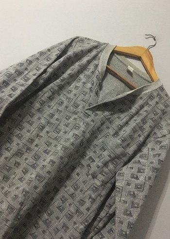 Erkek Gri Düğmeli Uzun Kollu Pijama Üstü - Görsel 2