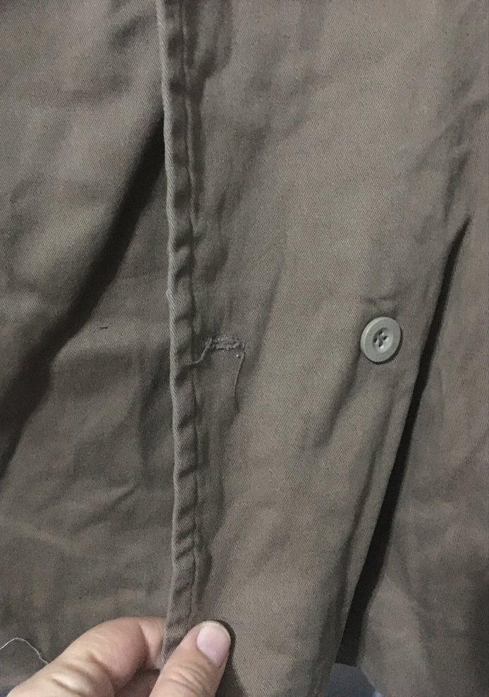 Düğmeli Kahverengi Midi Keten Erkek Kaban - Görsel 3