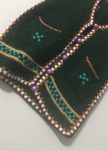 Nakışlı Çok Renkli Örgü Kız Yeleği - Görsel 2