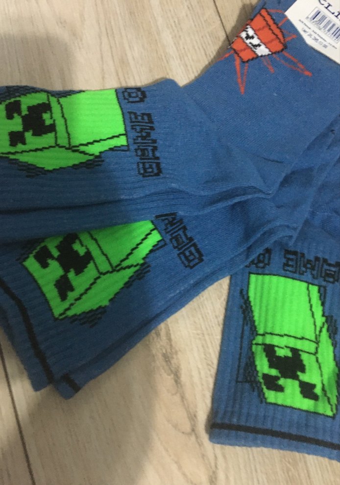 Erkek Çocuk Renkli Baskılı Mavi Çorap - Görsel 2